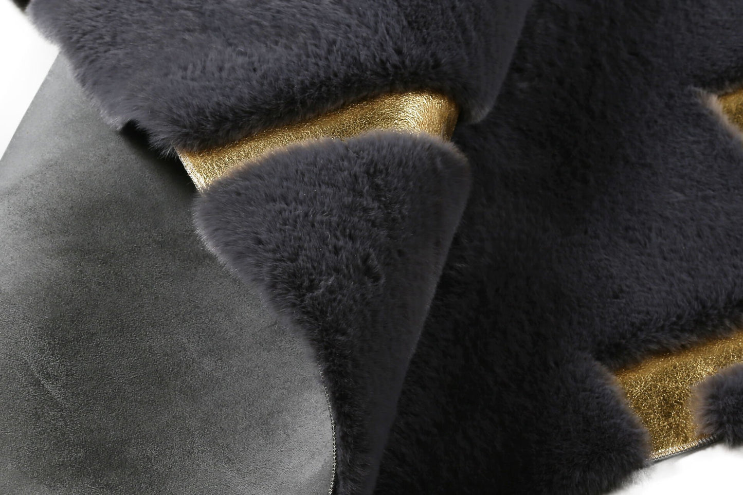 Gold Foil Gray Plush Rug