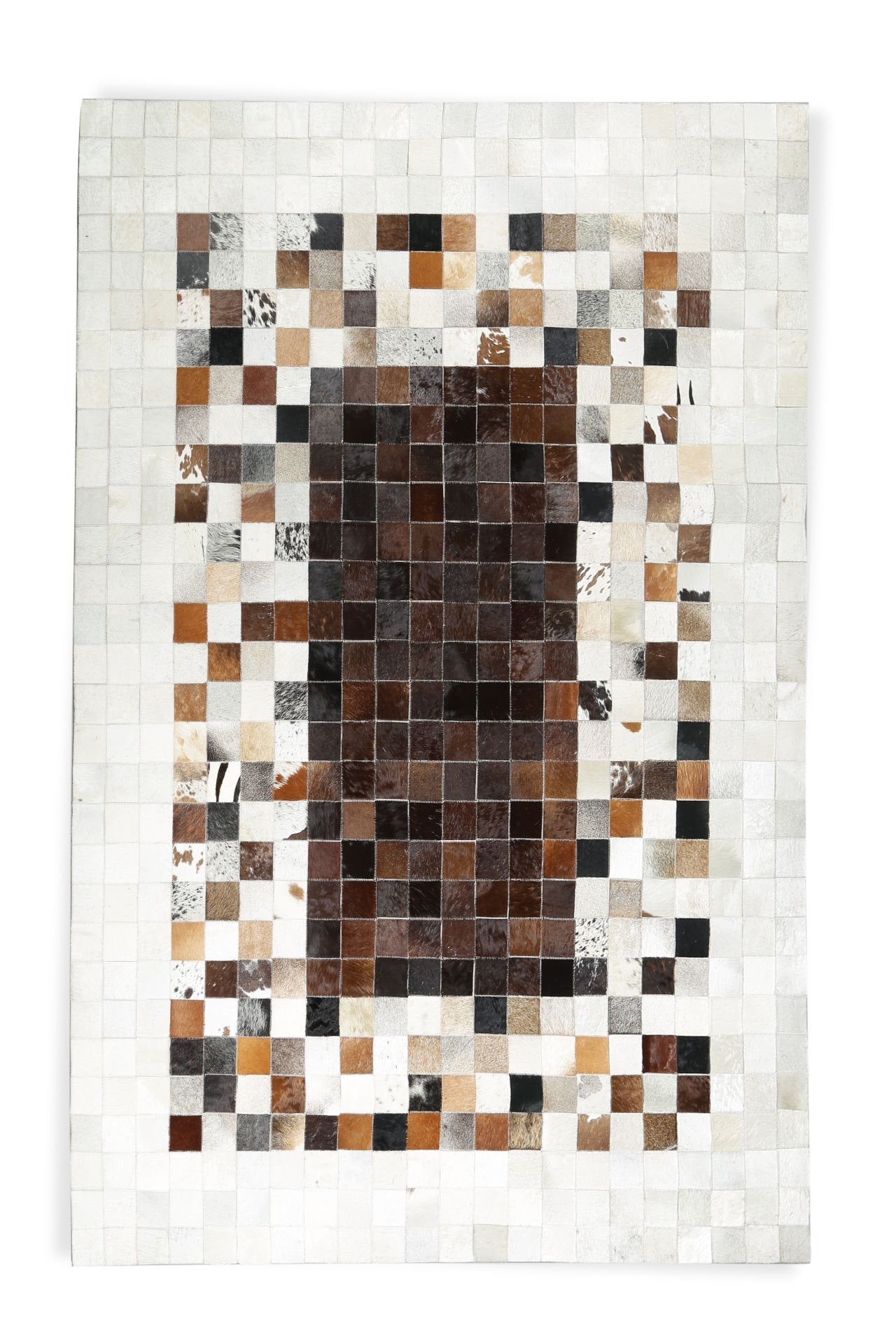 Cream and Brown Patchwork Natural Calfskin