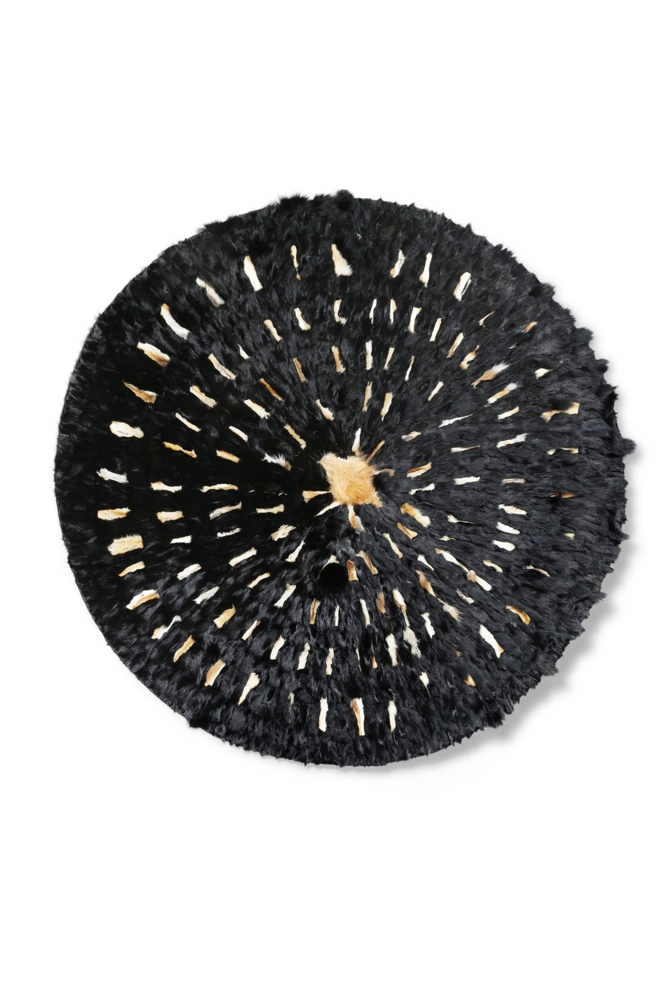 Black Natural Fur Round Rug