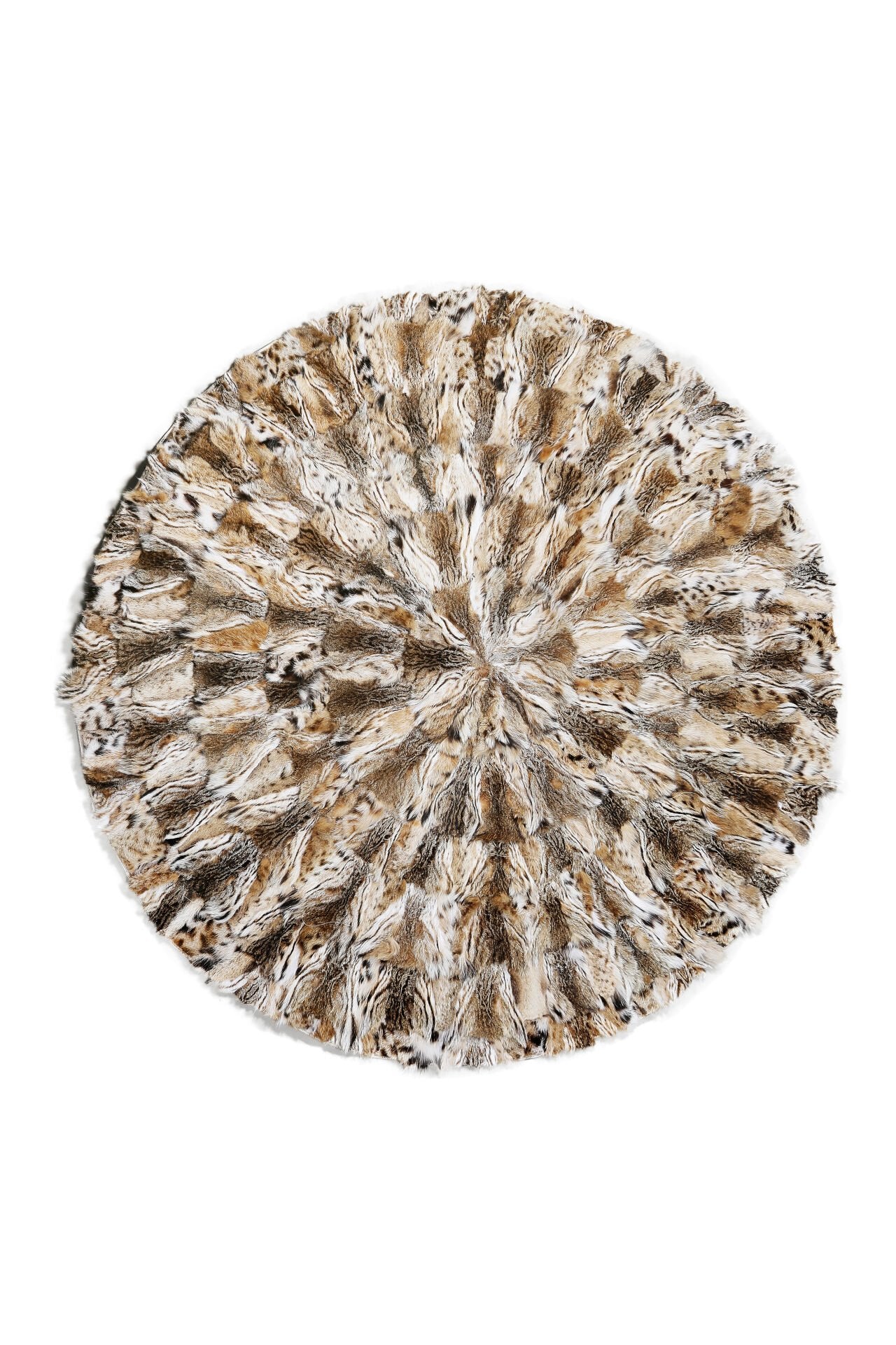 Natural Caramel Fur Round Carpet