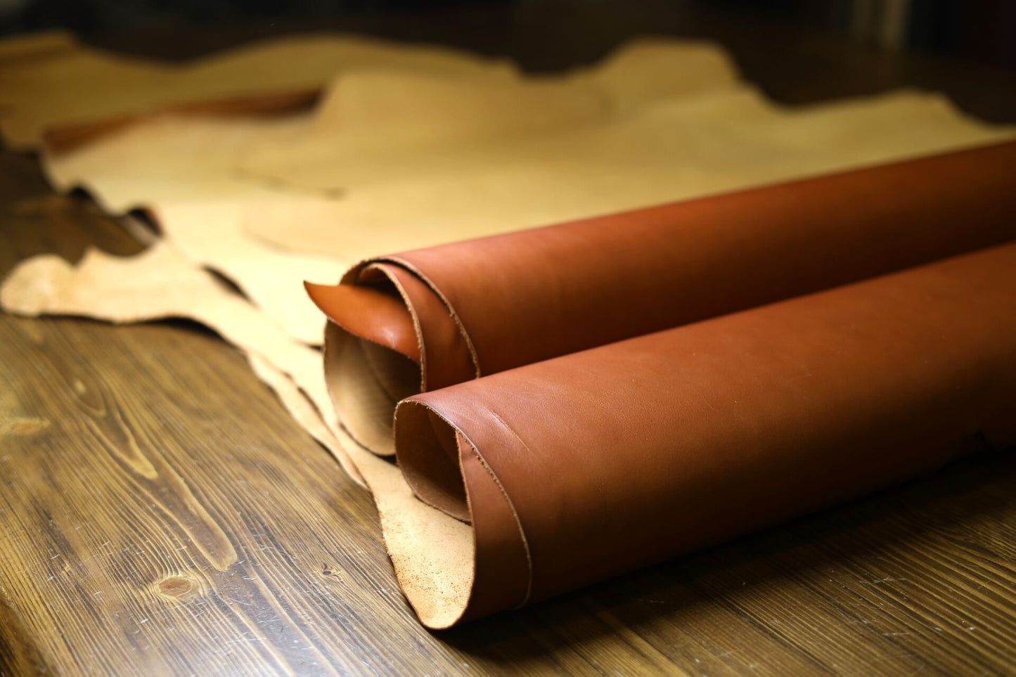 Finished Full Vegetal Cognac Calfskin
