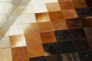 Brown & Cream Natural Calfskin Rug