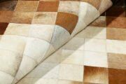Brown & Cream Natural Calfskin Rug