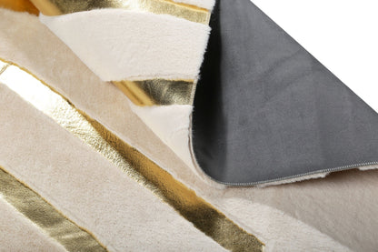 Plush Carpet with White Gold Border