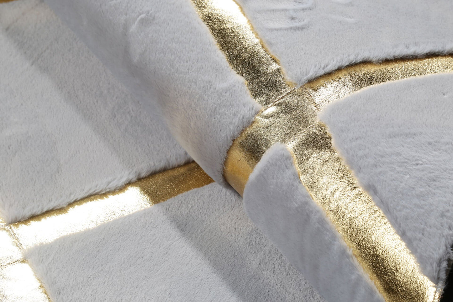 Gold Foil Gray Plush Rug