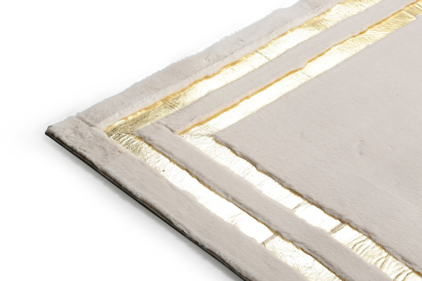 Gold Foil Cream Plush Rug
