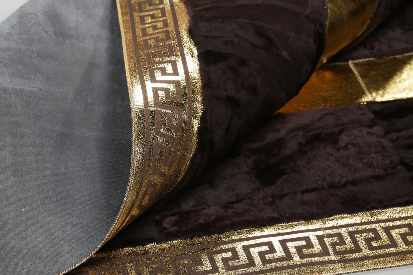 Brown Tuscan Carpet with Gold Foil