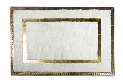White Lamb Fur Carpet with Gold Foil