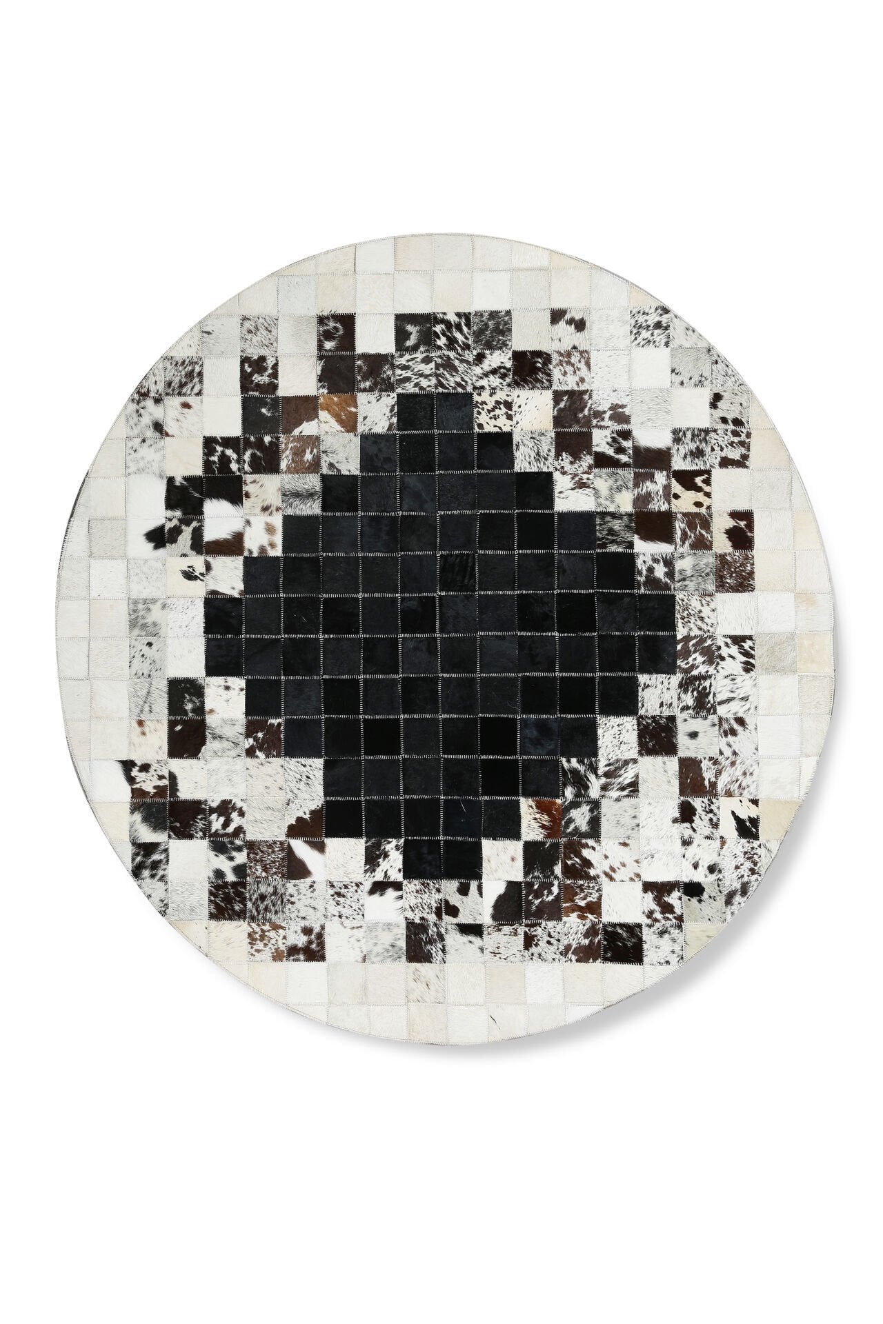 Black and White Patterned Patchwork Calfskin