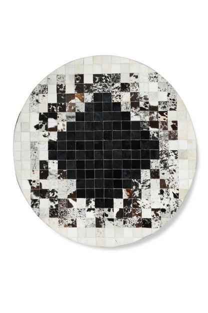 Black and White Patterned Patchwork Calfskin