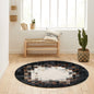Black and White Color Natural Calfskin Patchwork Rug