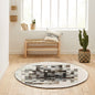 White and Black Calfskin Patchwork Rug