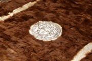 Medusa Patterned Brown Tuscan Carpet with Gold Foil